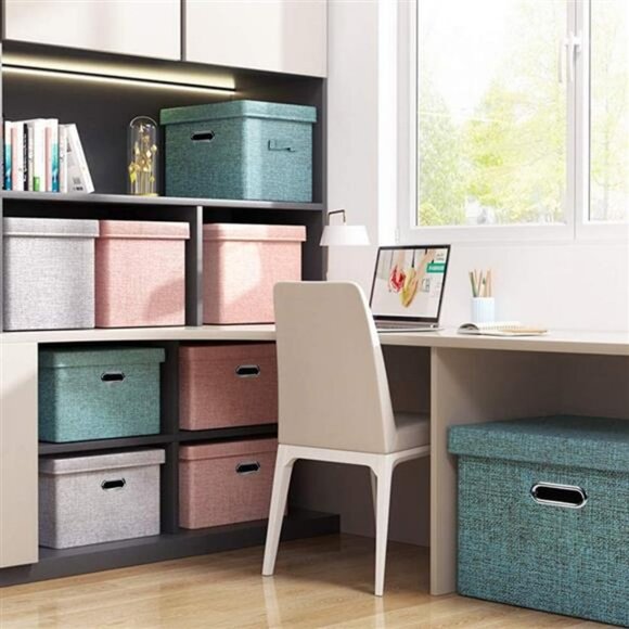 4 Pack Decorative Storage Boxes with Lids (Teal) - Picture 7 of 7